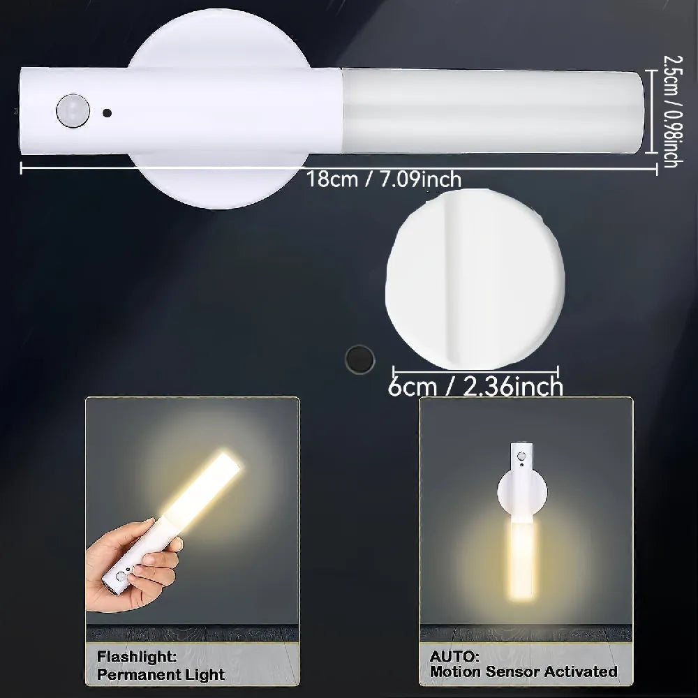 Chilvane Magnetic Motion Sensor Indoor Night Light 500mAh USB Rechargeable 8 Hours Battery Life