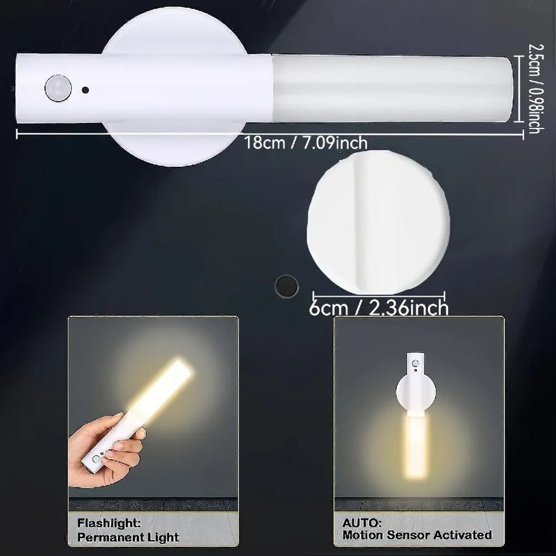 Chilvane Magnetic Motion Sensor Indoor Night Light 500mAh USB Rechargeable 8 Hours Battery Life