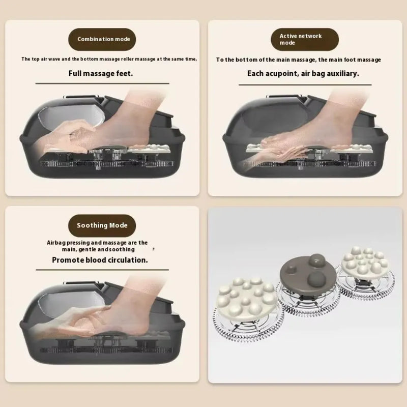 Portable Foot Massager with Heated Footbath, Vibration & Kneading, Foldable Electric Foot Care Device
