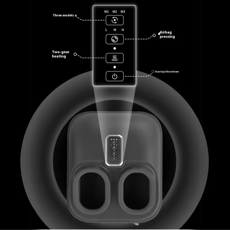 Portable Foot Massager with Heated Footbath, Vibration & Kneading, Foldable Electric Foot Care Device