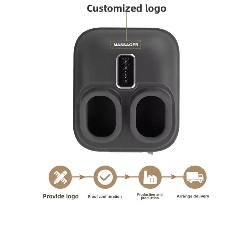 Portable Foot Massager with Heated Footbath, Vibration & Kneading, Foldable Electric Foot Care Device