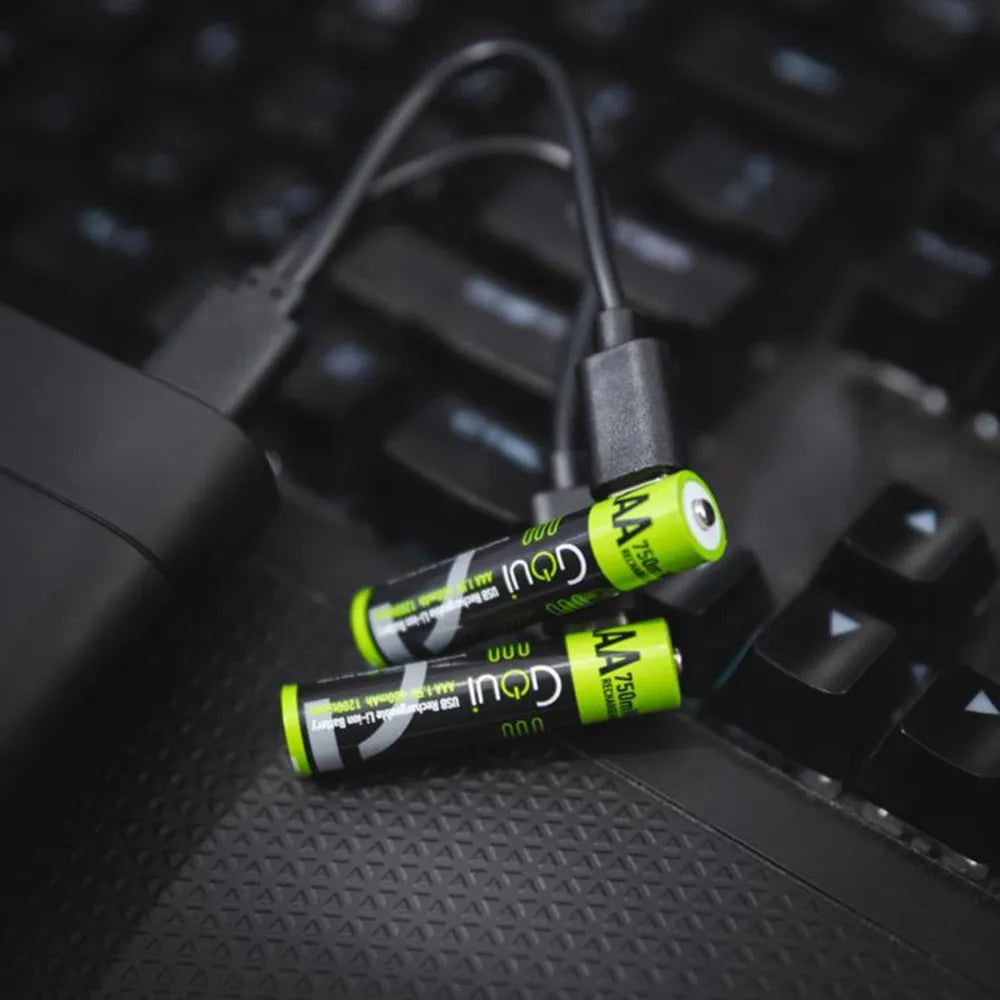Goui Rechargeable AAA Batteries Pack of 2 – 400mAh Capacity with USB Charging and Safety Protection