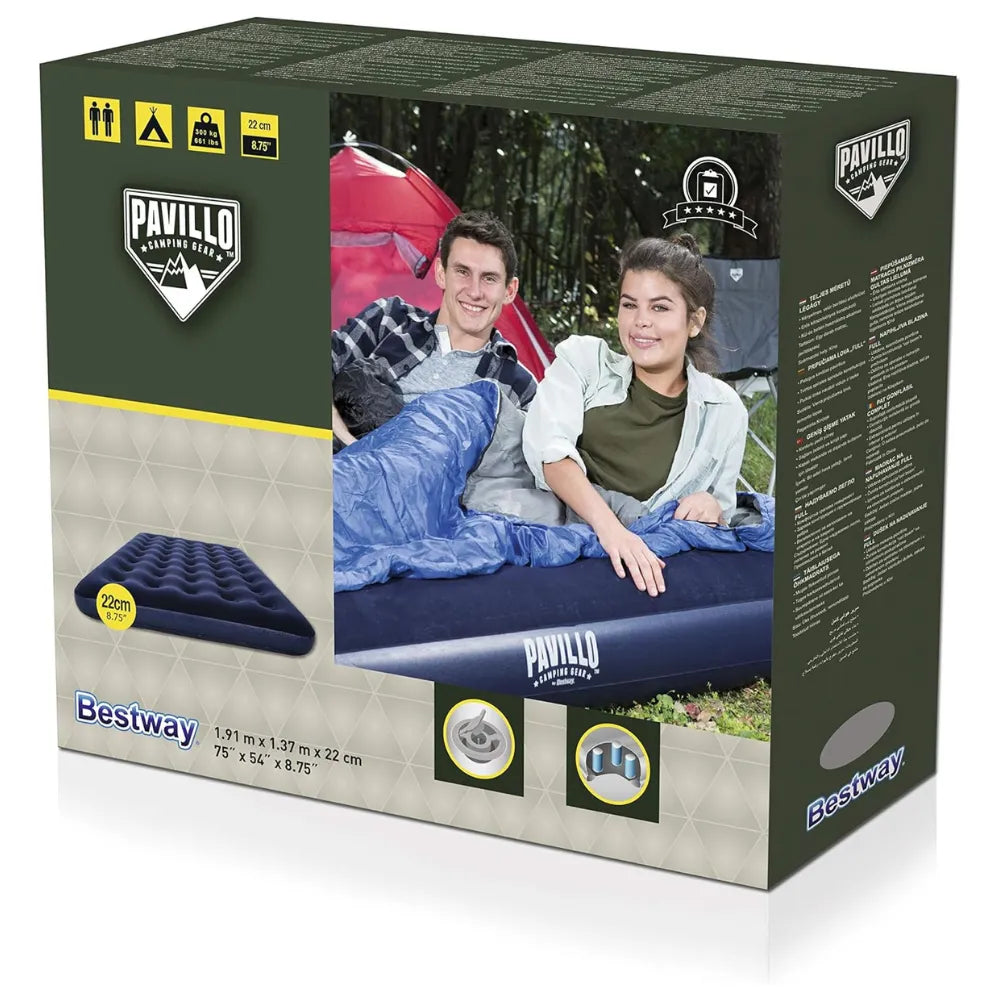 Bestway Pavillo 67002 Double Inflatable Camping Mattress for Indoor & Outdoor