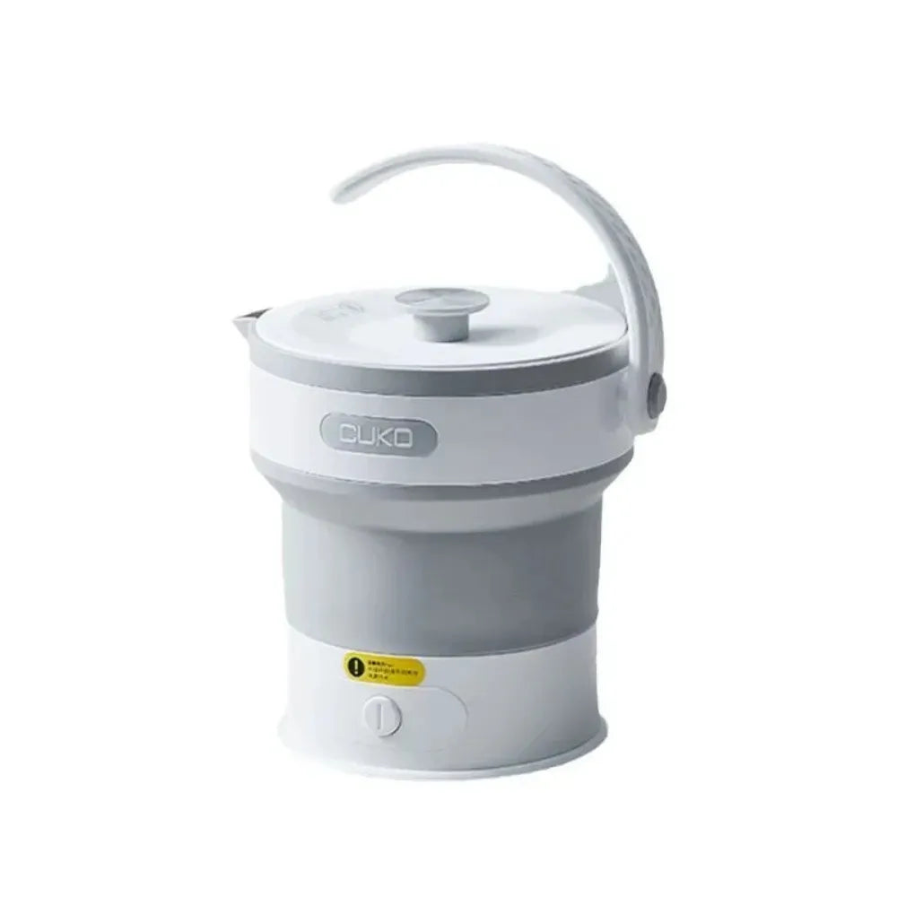 CUKO Folding Electric Kettle – 0.6L Silicone & Stainless Steel, Auto Shut-Off - 600W, 220V for Travel