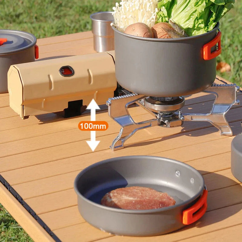 Portable Mini Camping Single Burner Gas Stove 2600W - Beige