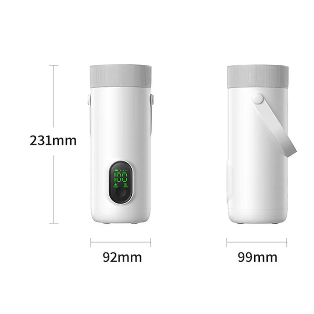 RK-3 Wireless Portable Electric Heating Travel Kettle with 6-Temperature Settings 18W Type-C Rechargeable – White