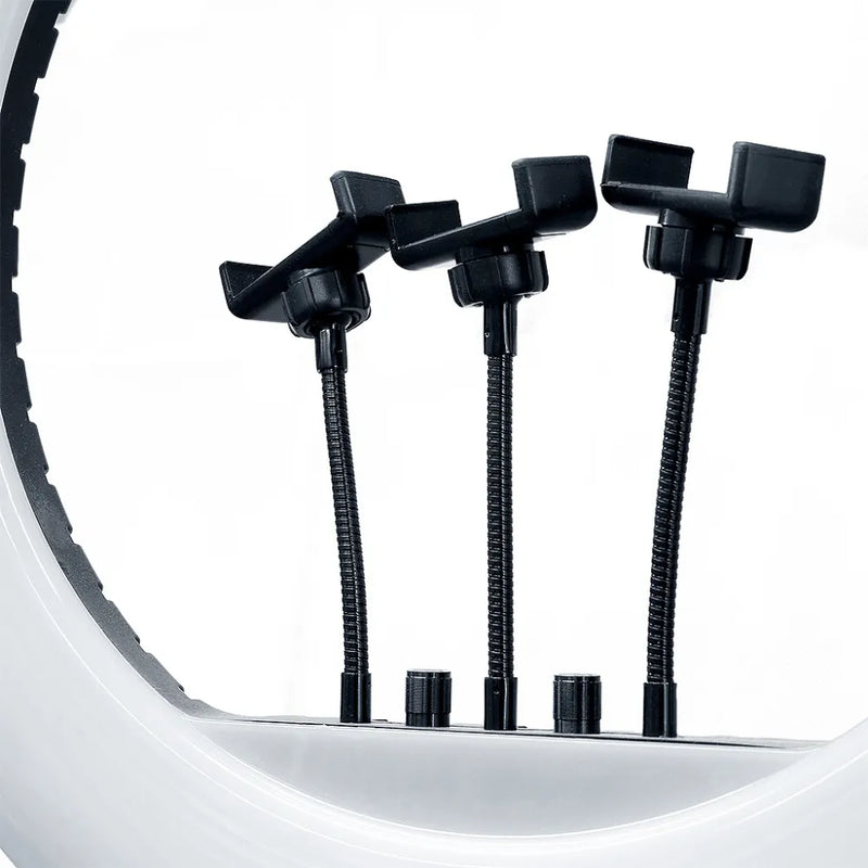 RL-18 18-Inch Selfie Ring Light with Tripod Stand, Adjustable Brightness & Color Temperature, 3 Mobile Holders, and Remote Control