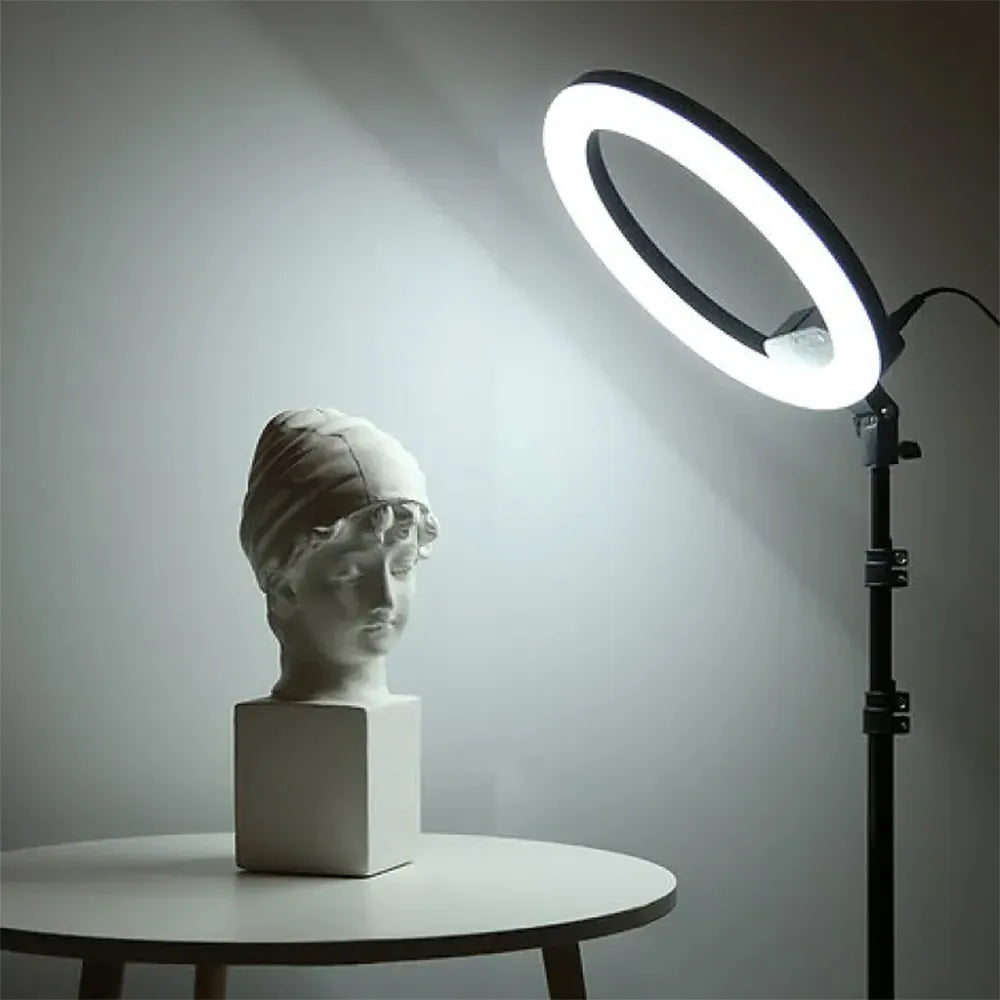 RL-18 18-Inch Selfie Ring Light with Tripod Stand, Adjustable Brightness & Color Temperature, 3 Mobile Holders, and Remote Control