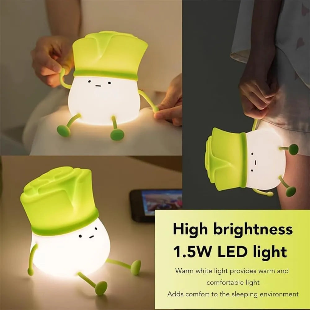 Onion Night Light Tap Control LED USB Rechargeable Dimmable Silicone Lamp