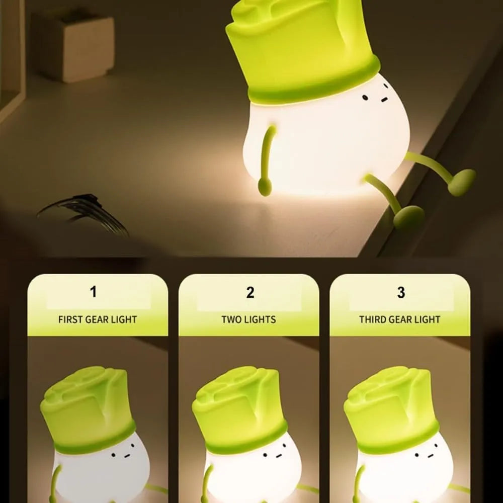 Onion Night Light Tap Control LED USB Rechargeable Dimmable Silicone Lamp