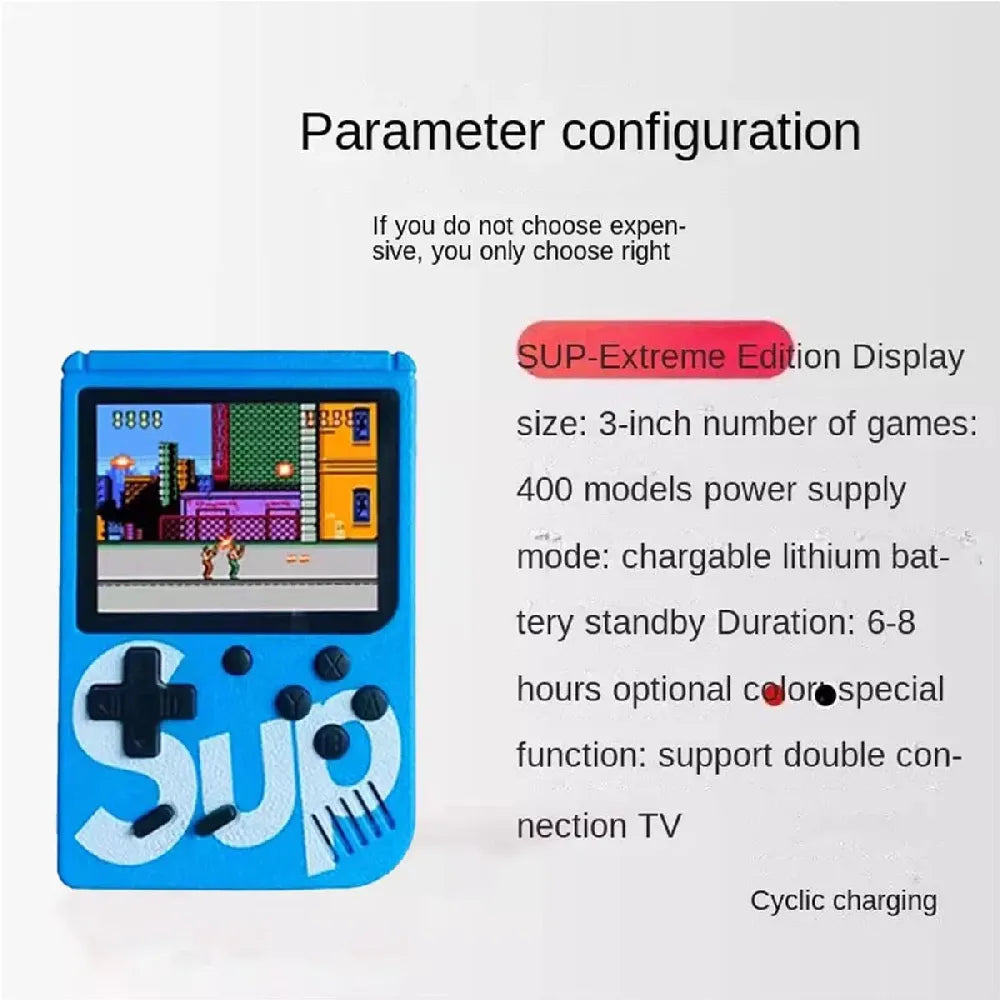 Sup Game Box with Built-in 400 Classical Games 600mAh Rechargeable Battery