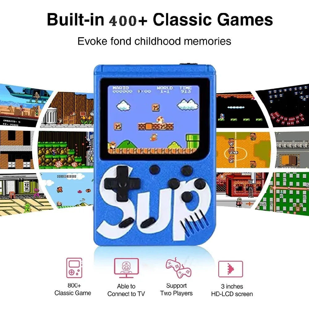 Sup Game Box with Built-in 400 Classical Games 600mAh Rechargeable Battery
