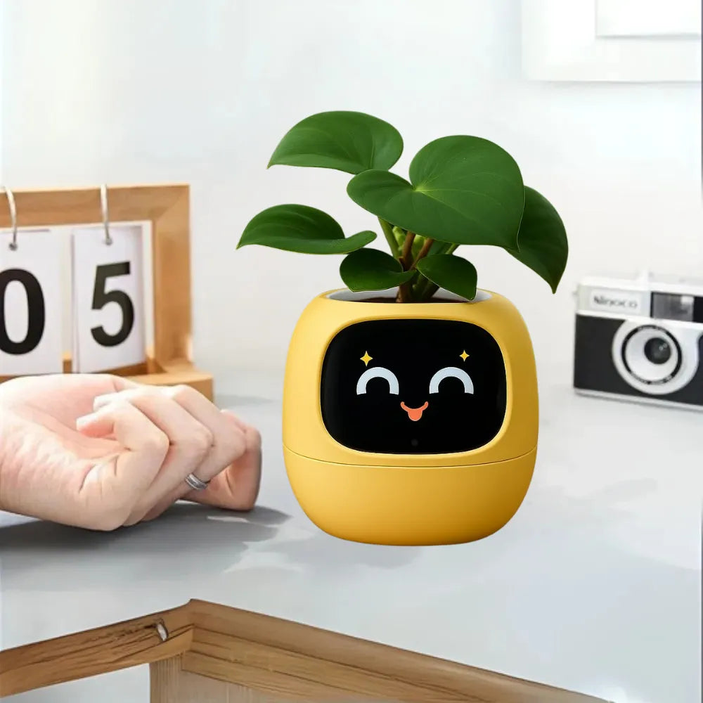 Ivy Smart Planter with Expressions, App Control, Watering Reminder, Real-Time Monitoring – Supports 36 Plant Types