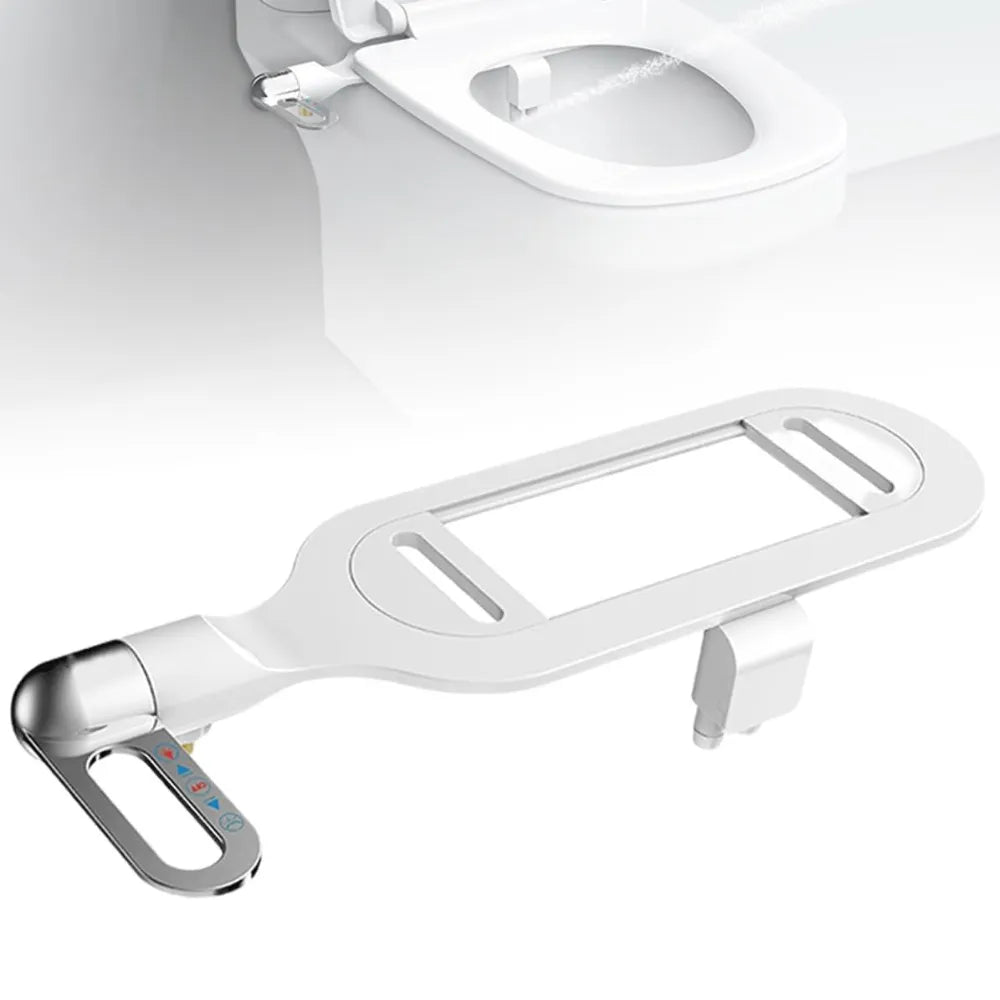 Non-Electric Dual Nozzle Bidet Attachment for Toilet – Smart Toilet Flusher with Adjustable Water Pressure, Gentle Feminine Wash