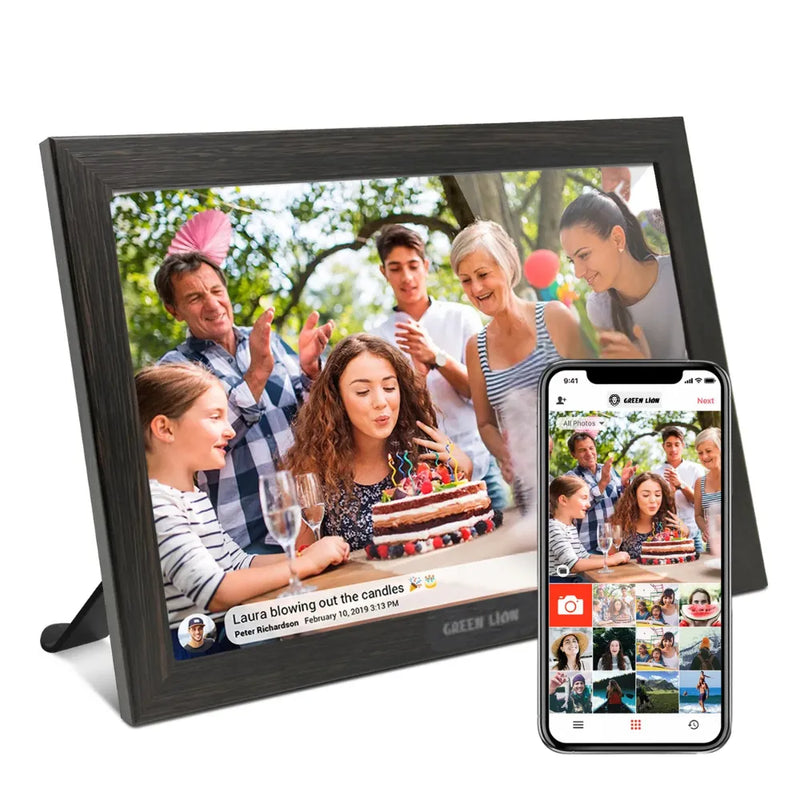 Green Lion Digital Picture Frame 10.1" IPS Touchscreen with Wi-Fi Sharing, Auto-Rotation & 16GB Storage