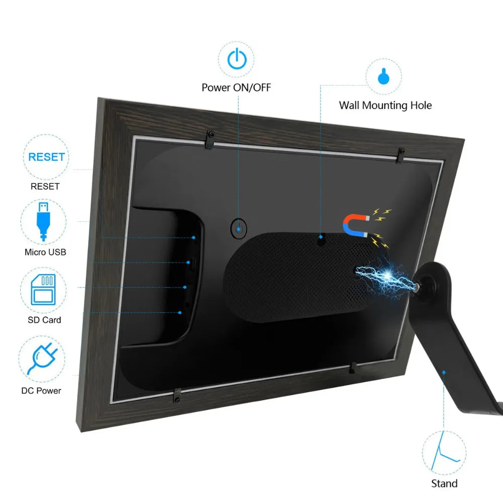 Green Lion Digital Picture Frame 10.1" IPS Touchscreen with Wi-Fi Sharing, Auto-Rotation & 16GB Storage