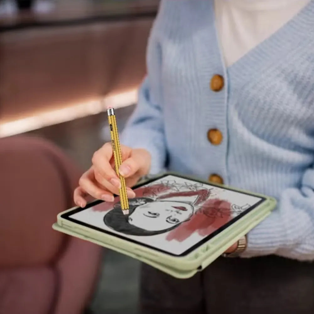 Green Lion GL-PEN5 Vintage 2 in 1 Stylus Pencil with Palm Rejection, No Delay, Tilt Sensitivity, and Type-C Fast Charging – Yellow