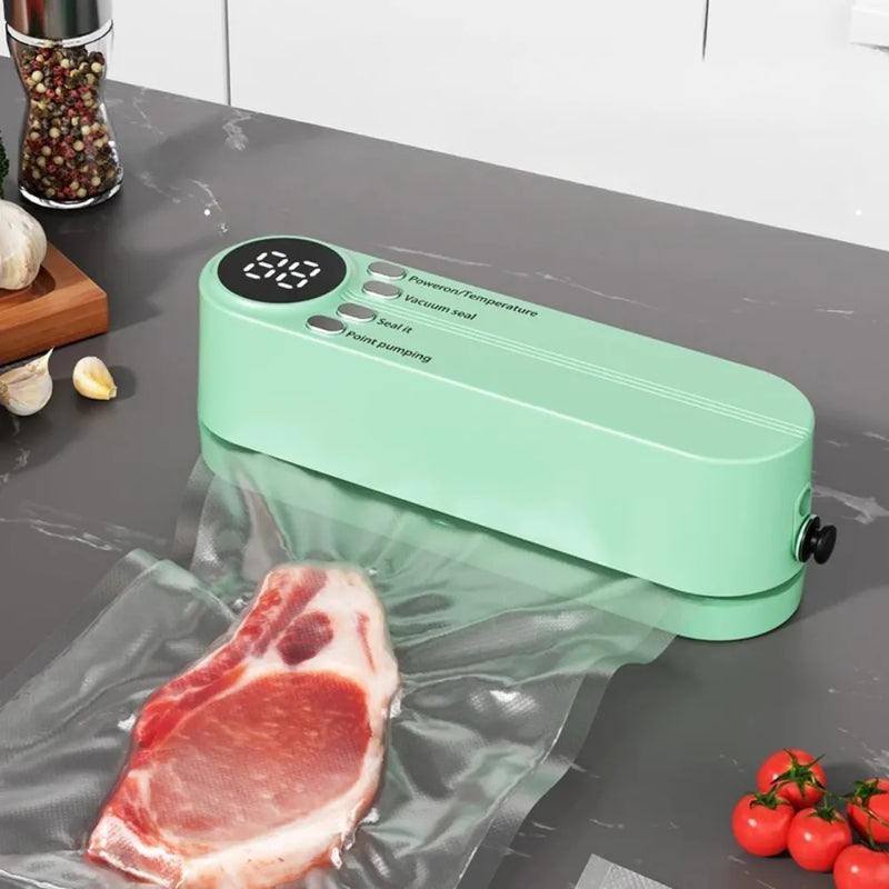 Mini Vacuum Sealing Machine SJT-818, 12.5cm Seal Length, Electric Portable Food Sealer with Vacuum Bags, 5V Input, Wireless & Fully Automatic