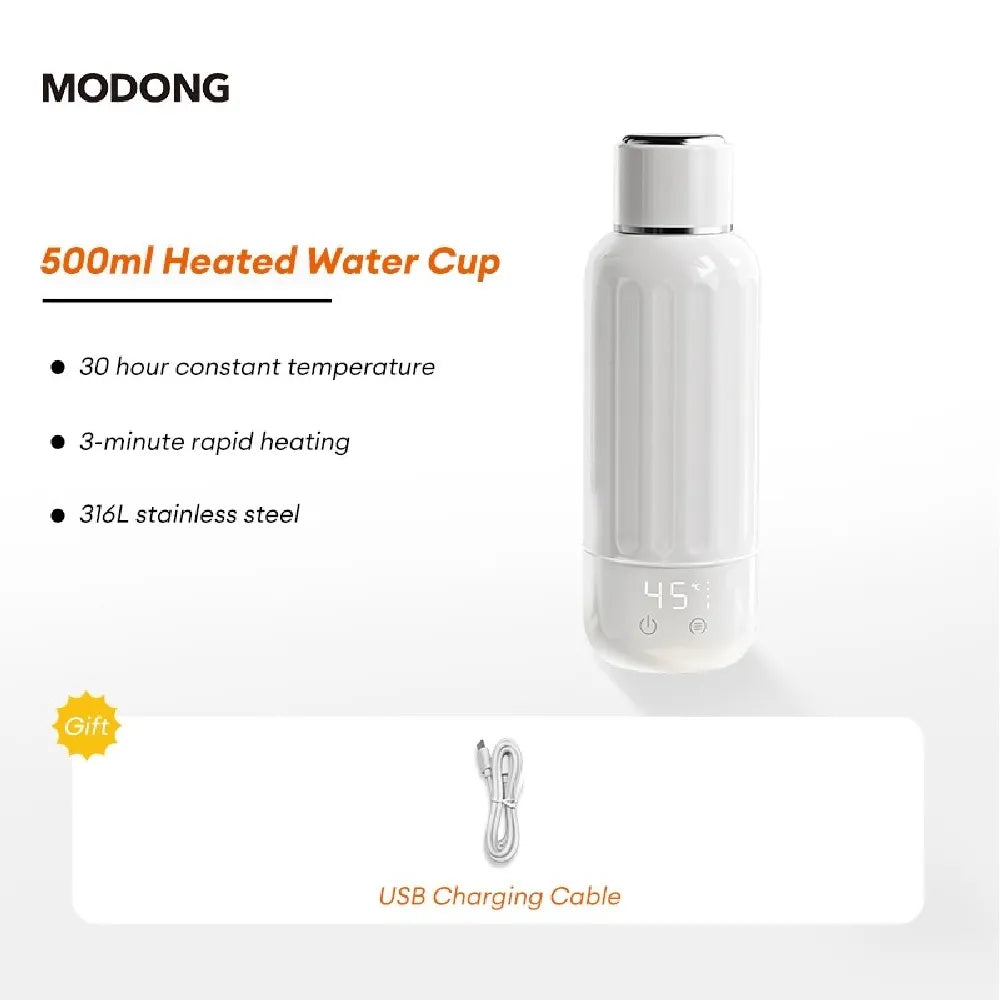 Modong Portable Electric Cup With Stainless Steel Heating Element Intelligent Temperature Control 500ml Capacity 300W Power