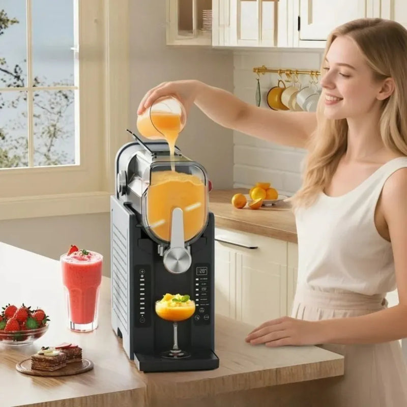 DENX Slushie Machine, 2000W Professional Frozen Drink Maker with Fast Cooling & 12-Hour Operation -DX4504