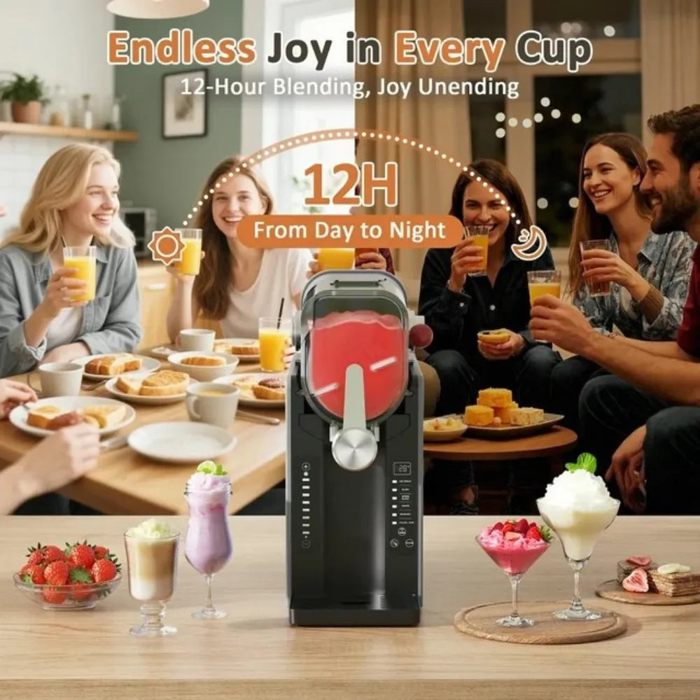 DENX Slushie Machine, 2000W Professional Frozen Drink Maker with Fast Cooling & 12-Hour Operation -DX4504