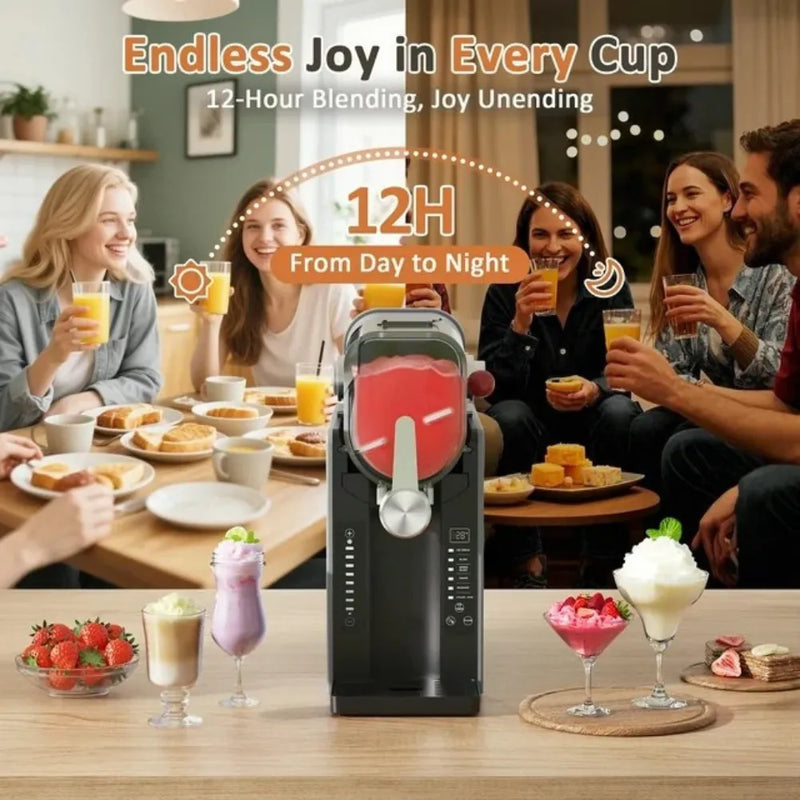 DENX Slushie Machine, 2000W Professional Frozen Drink Maker with Fast Cooling & 12-Hour Operation -DX4504
