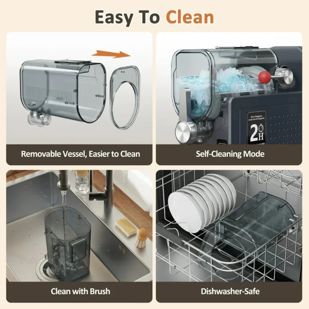 DENX Slushie Machine, 2000W Professional Frozen Drink Maker with Fast Cooling & 12-Hour Operation -DX4504