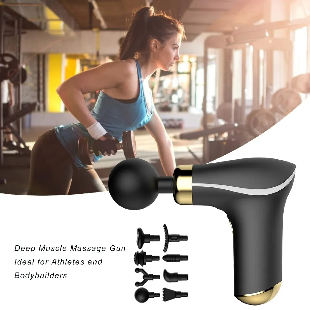 Cordless Massager Handheld Deep Tissue Long Battery Life Multiple Speed Levels 8 Attachments USB Rechargeable