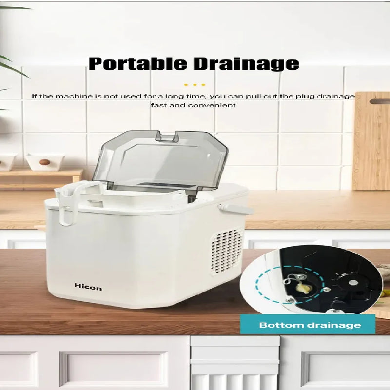 Hicon Portable Ice Maker HZB-16G 16KG Capacity 90W Power - White