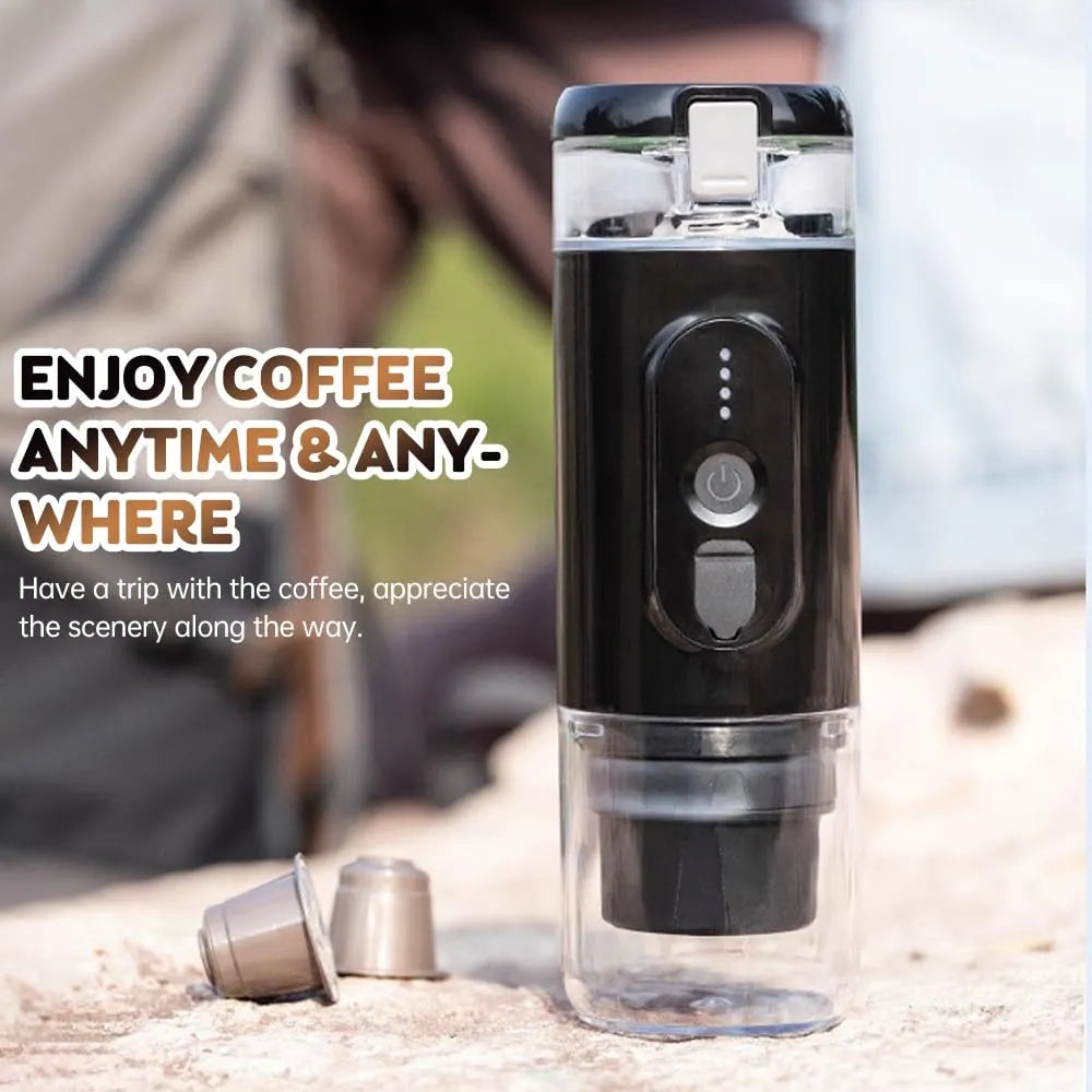 Espresso Coffee Maker 60ml Brewing Capacity Stainless Steel Wireless Heating 18Bar USB Type-C Rechargeable