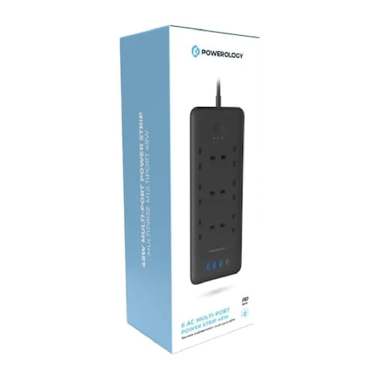 Powerology Multi-Port Smart Power Strip Smart Extension 4 Outlets/Ports 30W PD Power