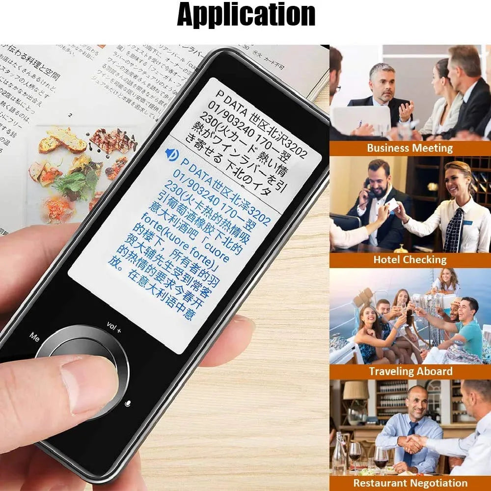 M9 Instant Voice Translator Two-Way Real Time Smart Translator Device with Camera & Touchscreen 1500mAh Type-C Rechargeable