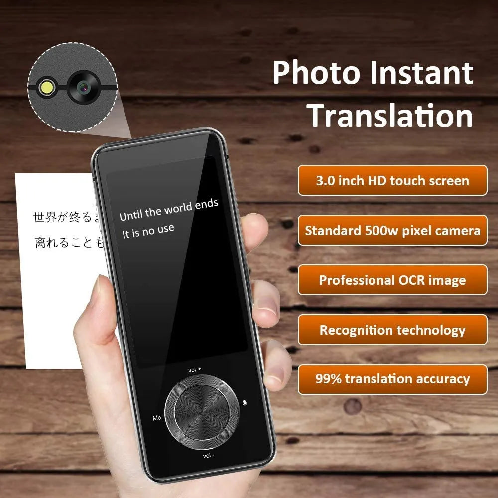 M9 Instant Voice Translator Two-Way Real Time Smart Translator Device with Camera & Touchscreen 1500mAh Type-C Rechargeable