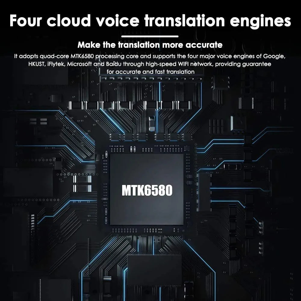 M9 Instant Voice Translator Two-Way Real Time Smart Translator Device with Camera & Touchscreen 1500mAh Type-C Rechargeable