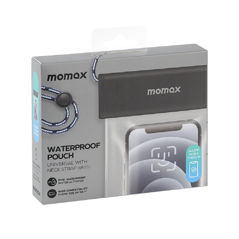 Momax SR25 Waterproof Phone Pouch With Neck Strap 3-Fold Sealed