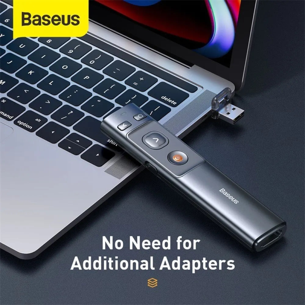 Baseus Orange Dot Wireless Presenter (Red Laser) 300mAh Up To 100m Laser Pointer Distance