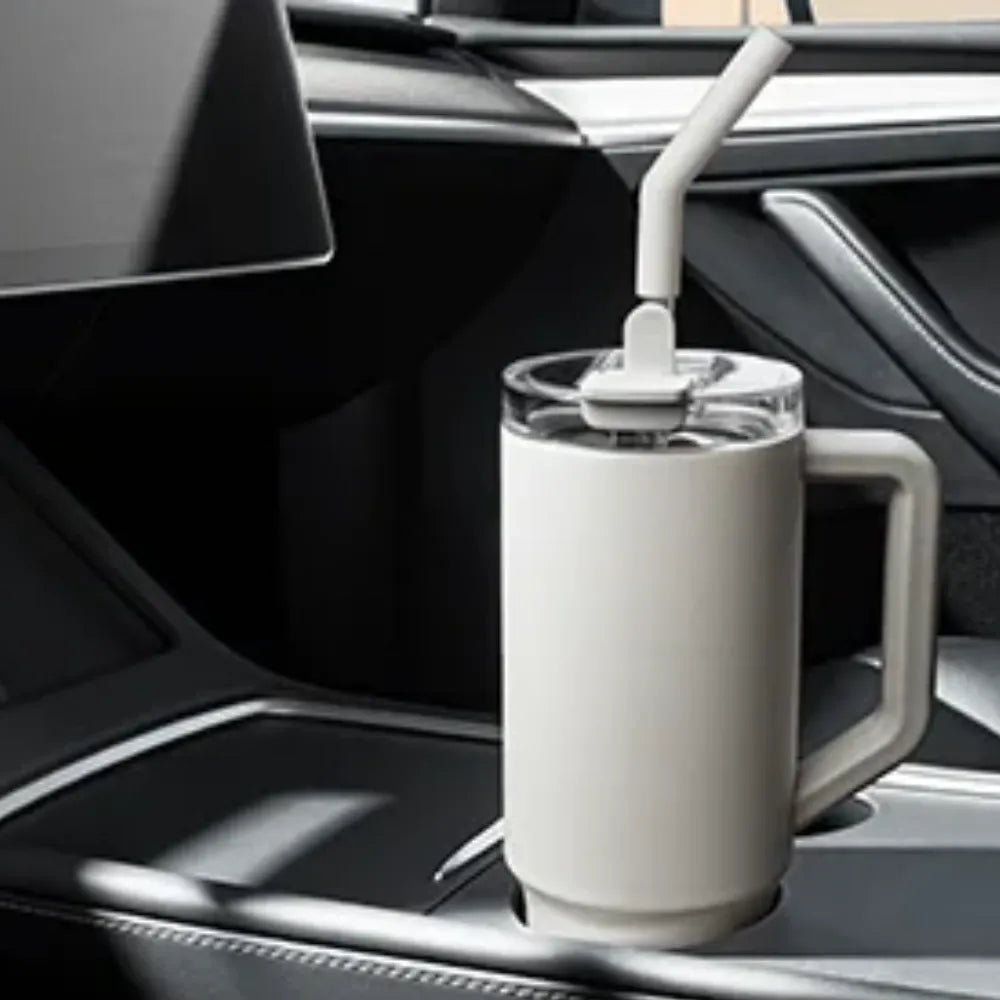 Xiaomi Straw Mug 1L with 316L Stainless Steel, 3-Way Drinking, Vacuum Insulated – beige