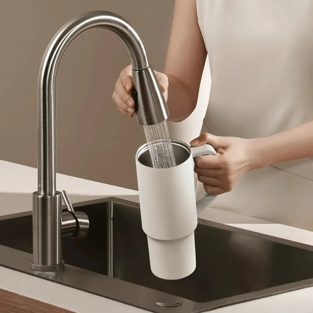 Xiaomi Straw Mug 1L with 316L Stainless Steel, 3-Way Drinking, Vacuum Insulated – beige