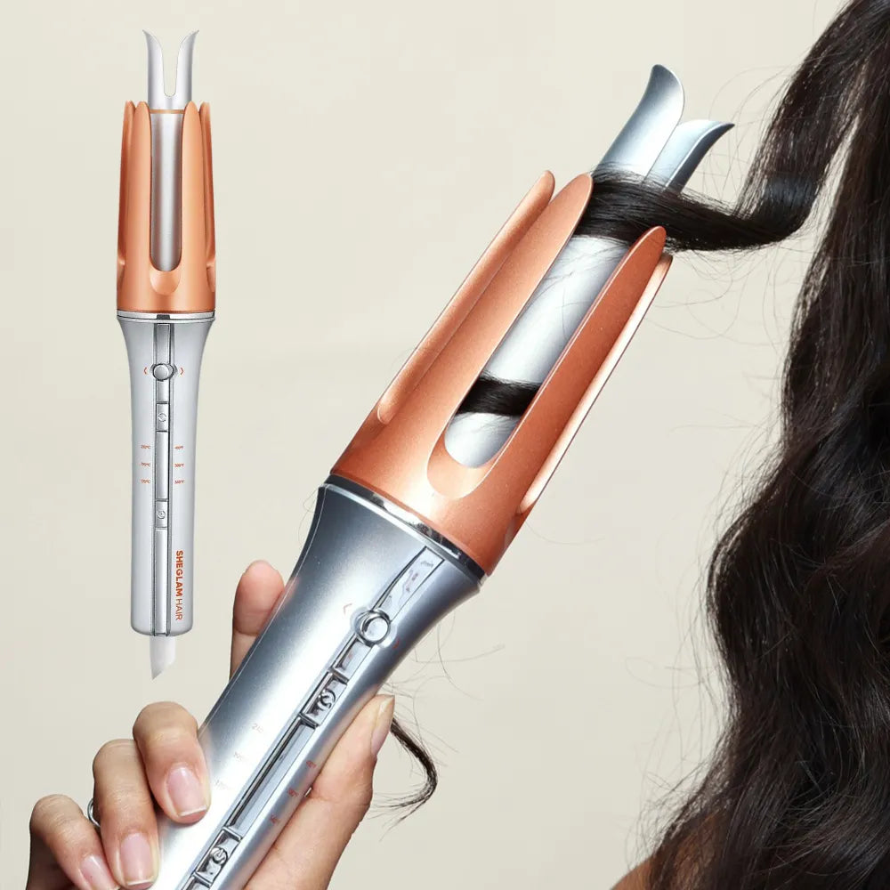 SHEGLAM It-Curl One-Touch Instant Curler with Anti-Burn Protection & GlossPro Ceramic Coating – 3 Heat Settings