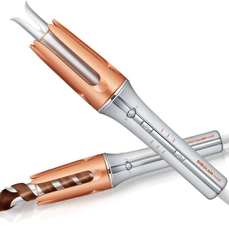 SHEGLAM It-Curl One-Touch Instant Curler with Anti-Burn Protection & GlossPro Ceramic Coating – 3 Heat Settings