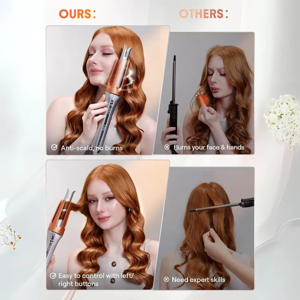 SHEGLAM It-Curl One-Touch Instant Curler with Anti-Burn Protection & GlossPro Ceramic Coating – 3 Heat Settings