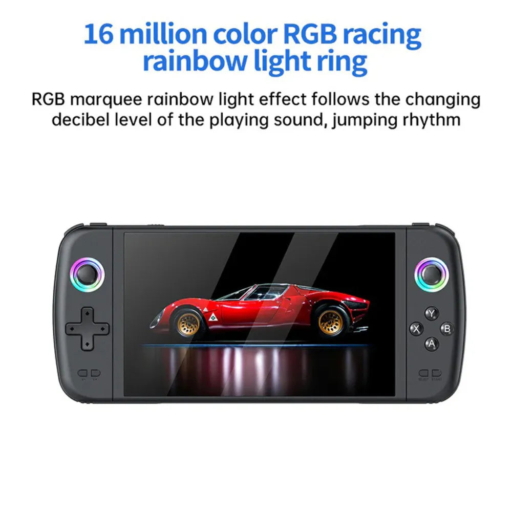 SJGAM M27 Handheld Gaming Console 7" Display, 3000mAh Battery, 256GB Support, 30+ Emulators, Linux OS – White