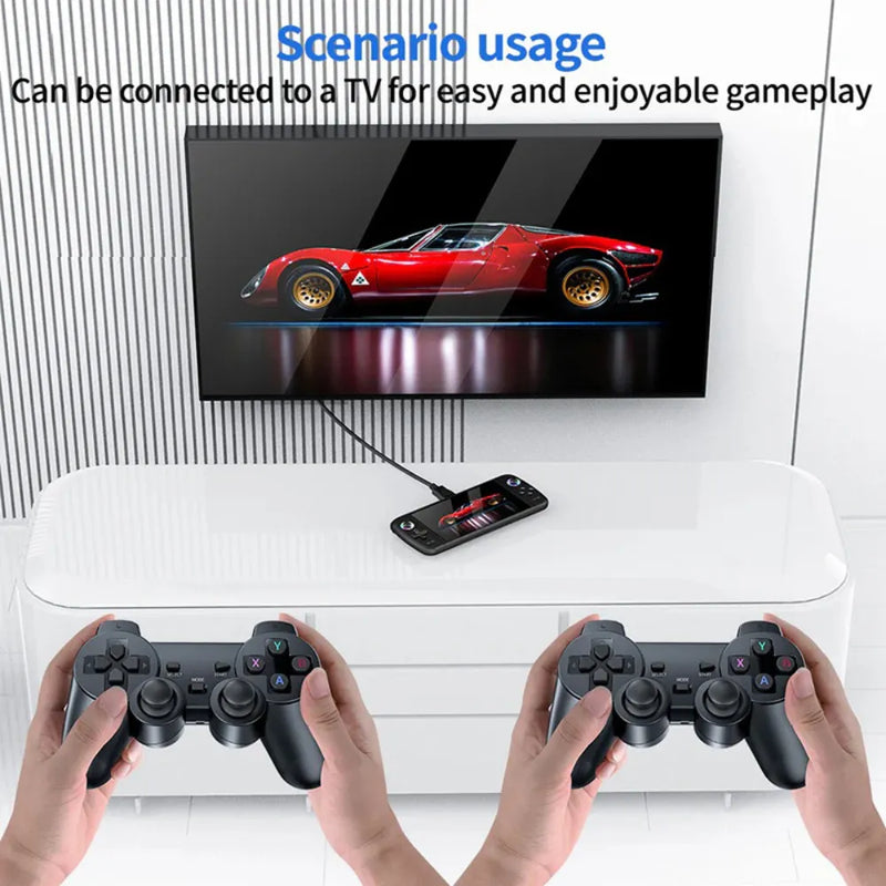 SJGAM M27 Handheld Gaming Console 7" Display, 3000mAh Battery, 256GB Support, 30+ Emulators, Linux OS – White