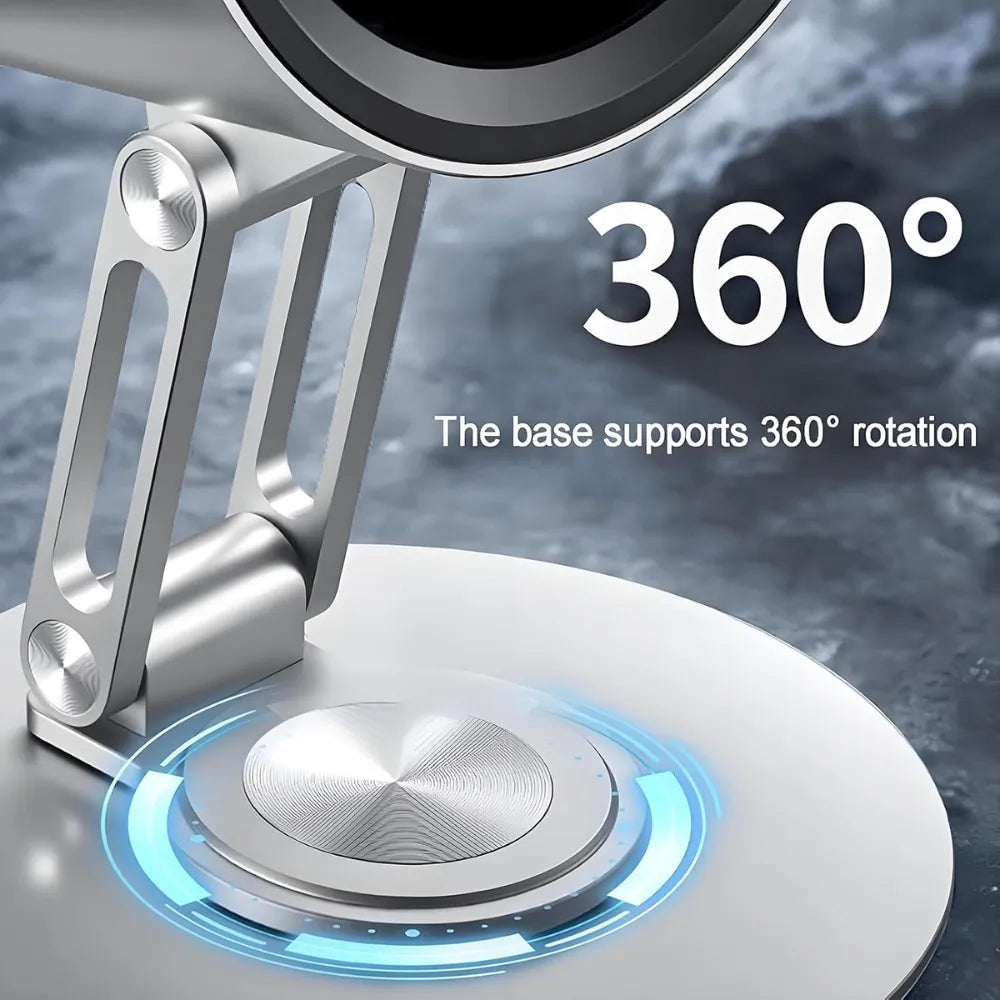 H6-V8 Rechargeable Desktop Metal Fan – 4000mAh Battery, Adjustable Height, Type-C Charging – Metal Grey