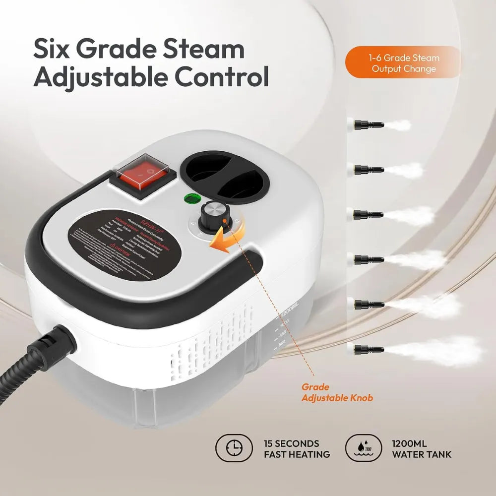 High Pressure Electric Steam Cleaner – 2500W Handheld Cleaning Machine with Multi-Brush Attachments