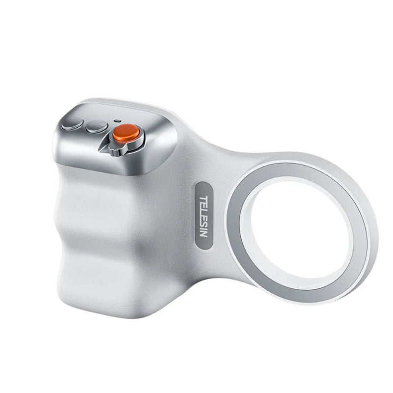 Telesin Magnetic Phone Grip with Selfie Ring Light, Adjustable Brightness, DSLR-Style Shutter, MagSafe-Compatible