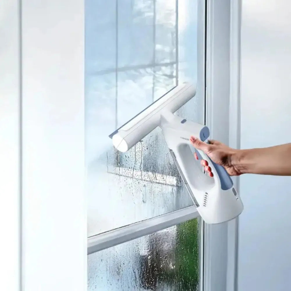 Porodo Cordless Handheld Window Vacuum Cleaner with 3-in-1 Spray, Wipe & Dry Function, 1kPa Suction, Dual Water Tanks & Type-C Charging
