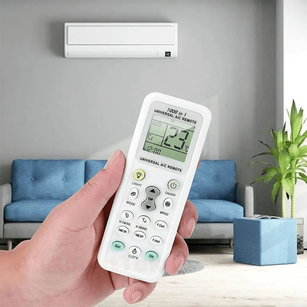 Universal Air Conditioner Remote Control – Compatible with Daikin, LG, Samsung, Gree, Hitachi & 1000+ Models, 10m Range