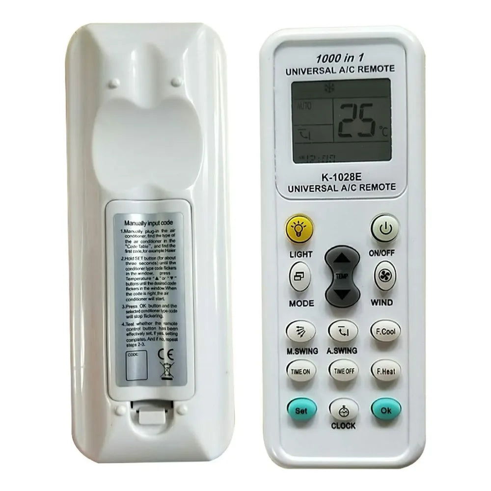 Universal Air Conditioner Remote Control – Compatible with Daikin, LG, Samsung, Gree, Hitachi & 1000+ Models, 10m Range