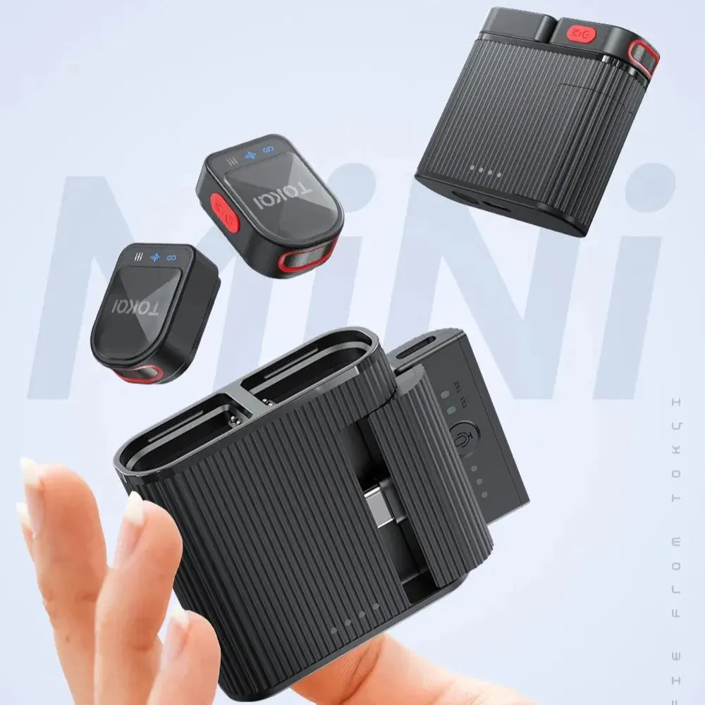 TOKQI H01 Wireless 2-in-1 Magnetic Microphone – ENC Noise Reduction, CD-Level Sound, Type-C & Lightning Compatible
